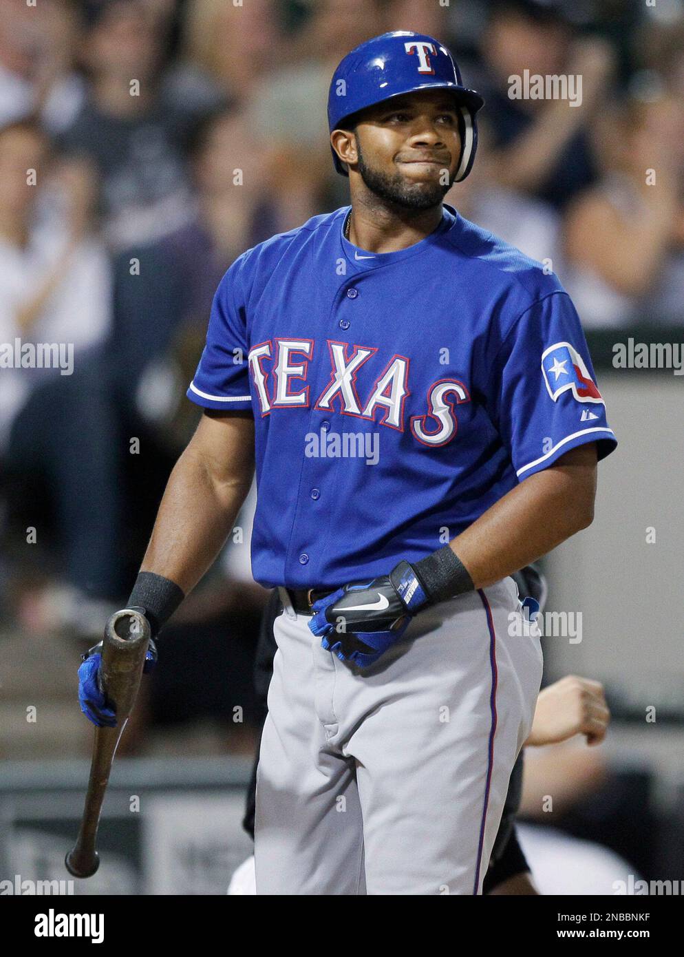 Photo: Rangers Elvis Andrus reacts after striking out during game