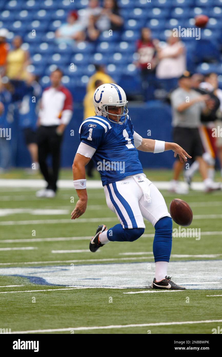 November 3, 2014: Indianapolis Colts punter Pat McAfee (1) in action during  the NFL game between the Indianapolis Colts and the New York Giants at  MetLife Stadium in East Rutherford, New Jersey.