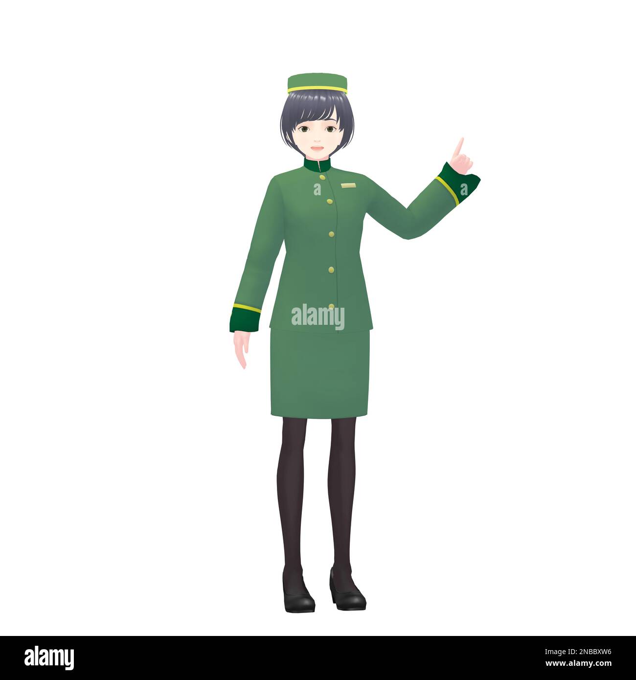 Female Hotel Staff, 3D model Stock Photo