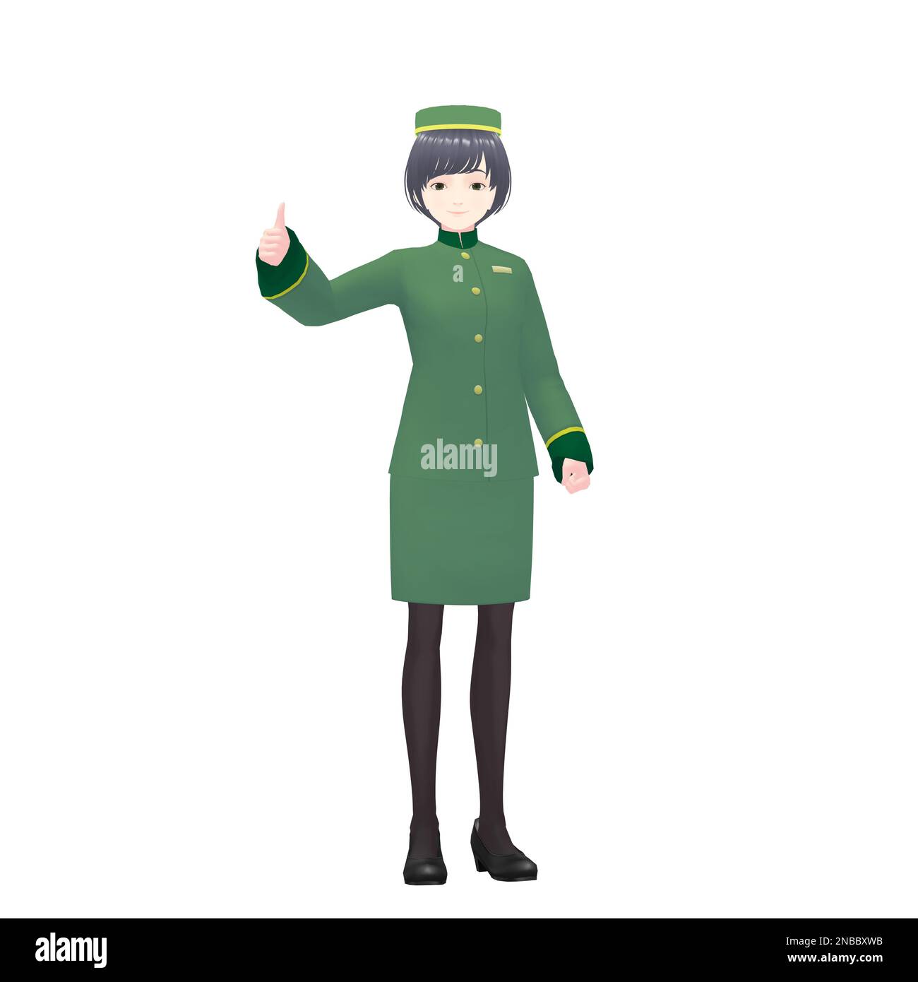 Female Hotel Staff, 3D model Stock Photo