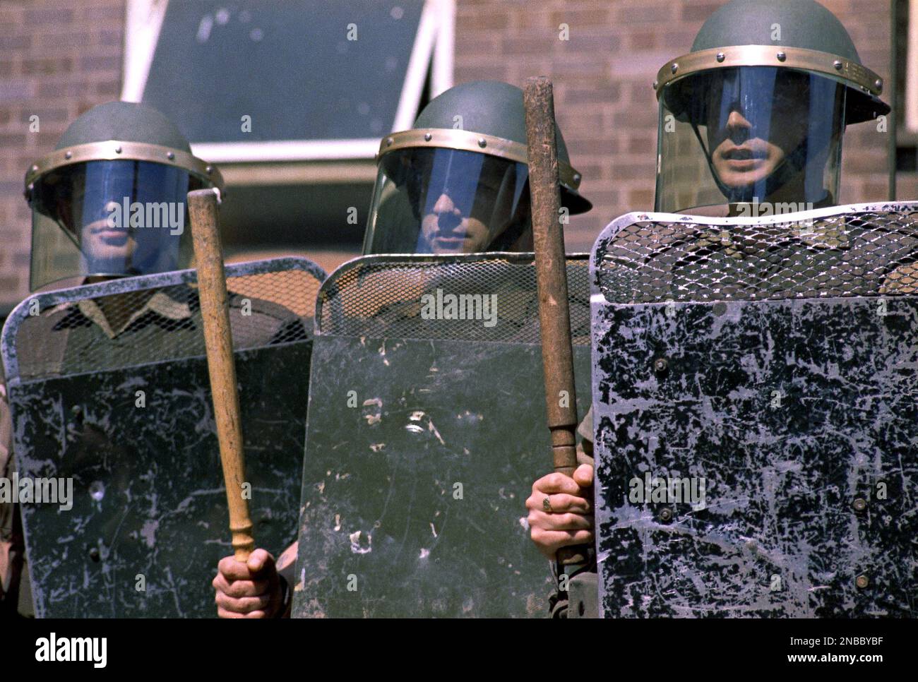 Troops from the Royal Scots regiment, on riot squad duty in Belfast