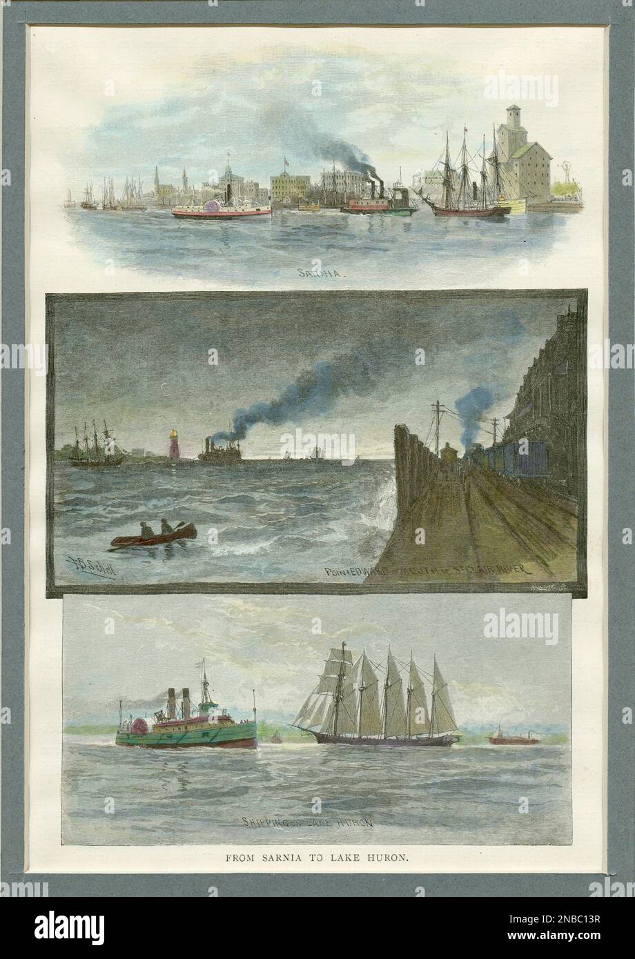 Antique Print of Sarnia Stock Photo Alamy