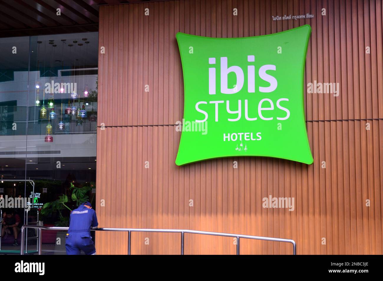 Sign or notice on the Ibis Styles Silom Hotel, Bangkok, Thailand, Asia
