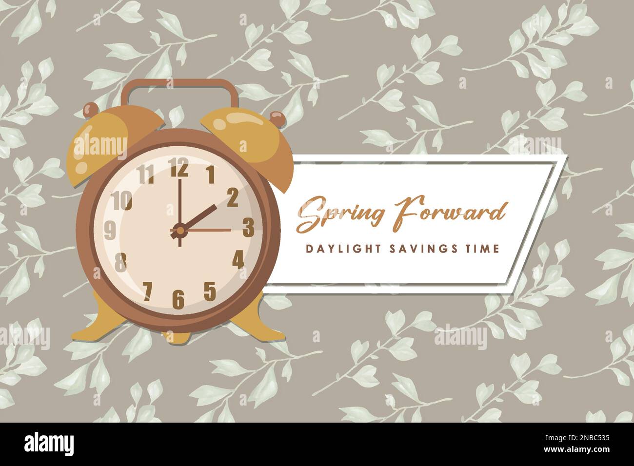 Daylight Saving Time Begins.  Banner Reminder with Daylight Saving