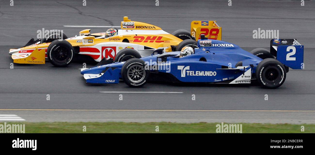 IndyCar driver Ryan Hunter-Reay (28) and IndyCar driver Oriol Servia (2 ...