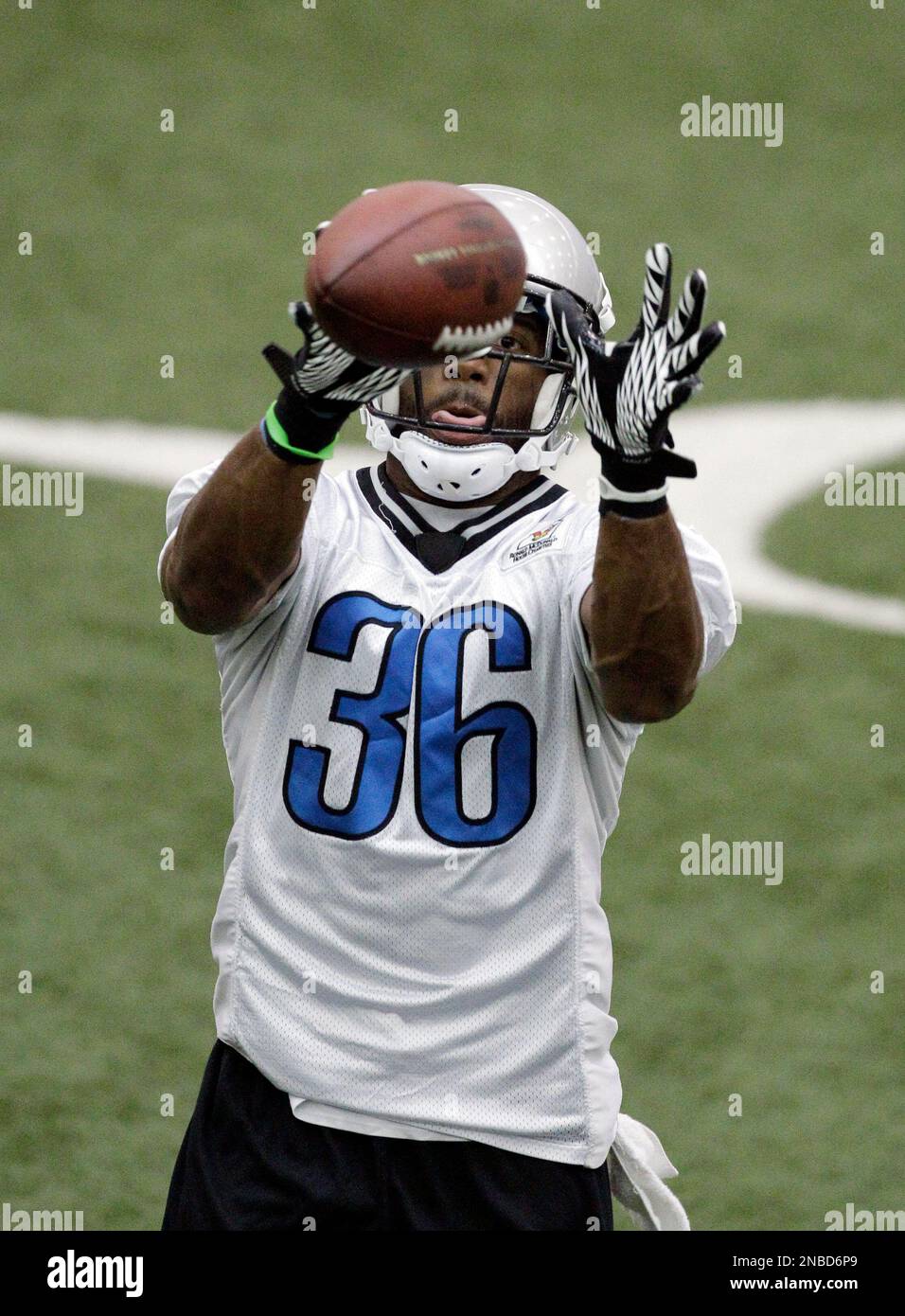 Detroit Lions cornerback Paul Pratt points at the line of scrimmage, in the  third quarter of a preseason NFL football game with the Buffalo Bills,  Thursday, Sept. 2, 2010, in Detroit. The