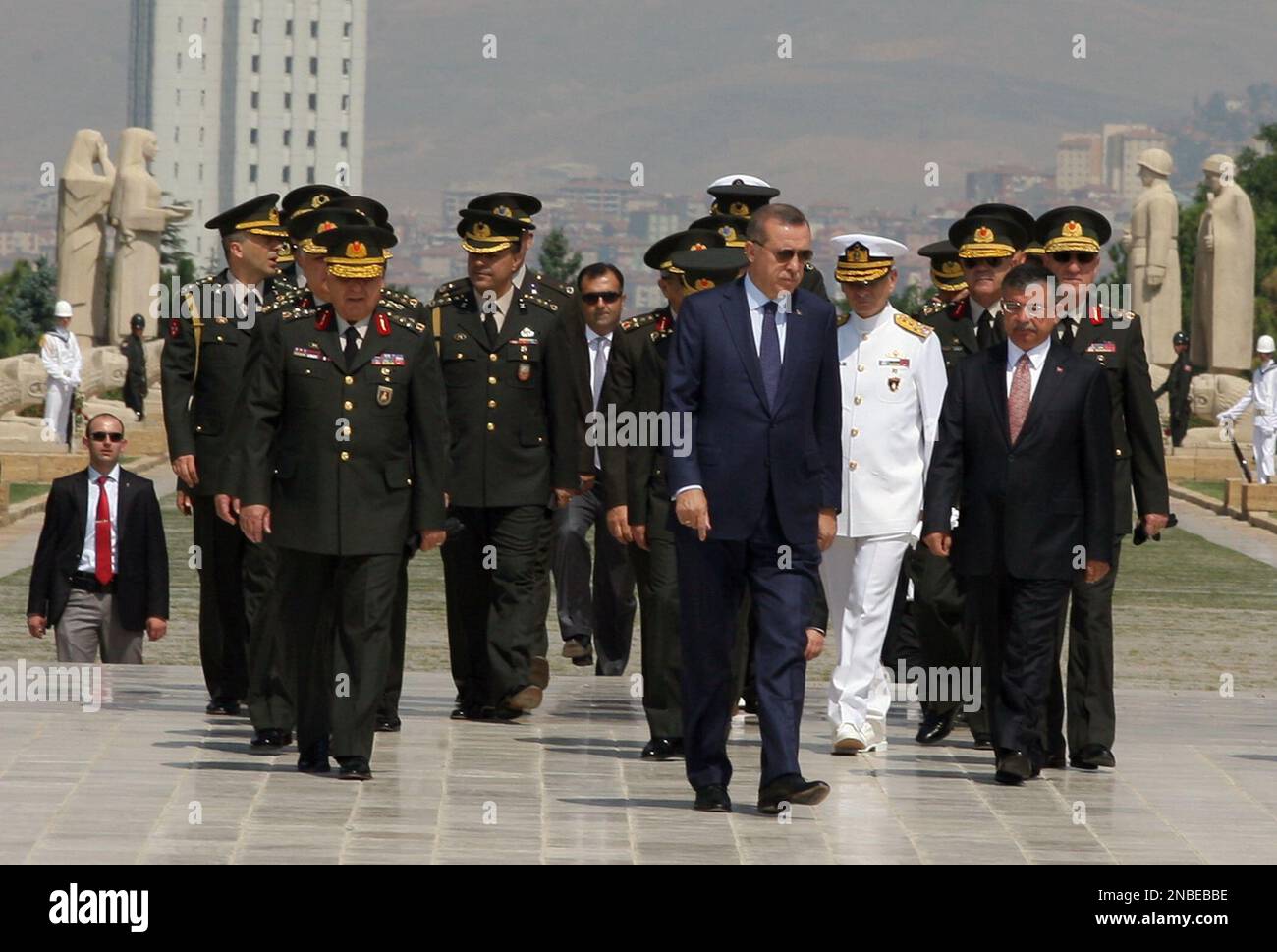 Prime Minister Recep Tayyip Erdogan, Center, Gen. Necdet Ozel, Turkey's ...