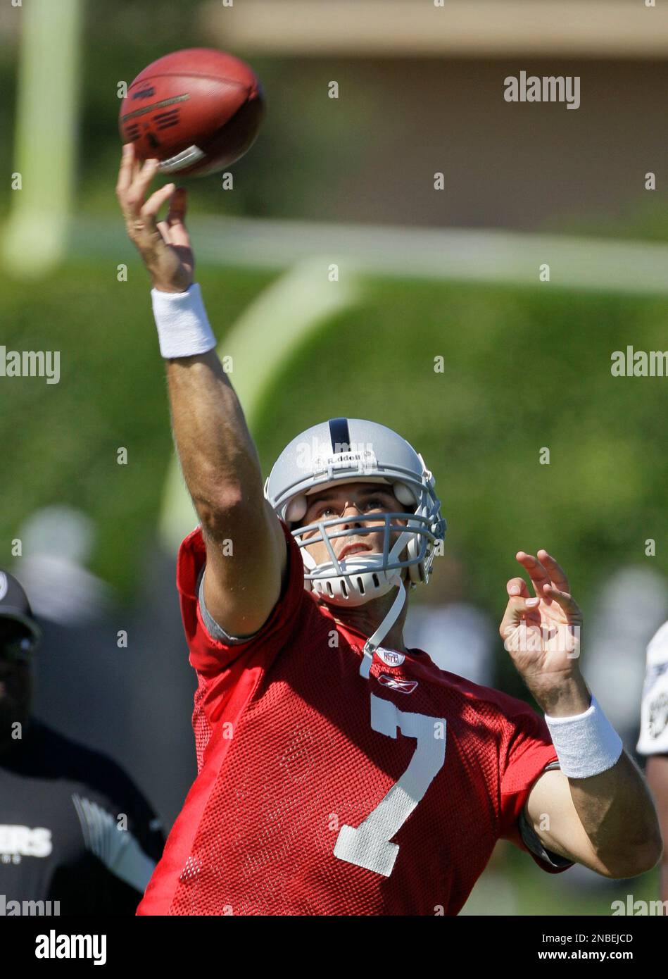 Oakland Raiders quarterback Kyle Boller during their football training ...