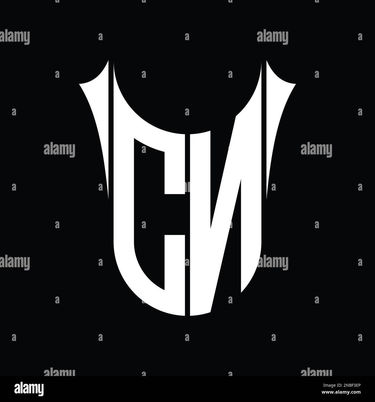 CN Logo monogram shield sharp half round shape vector images design ...