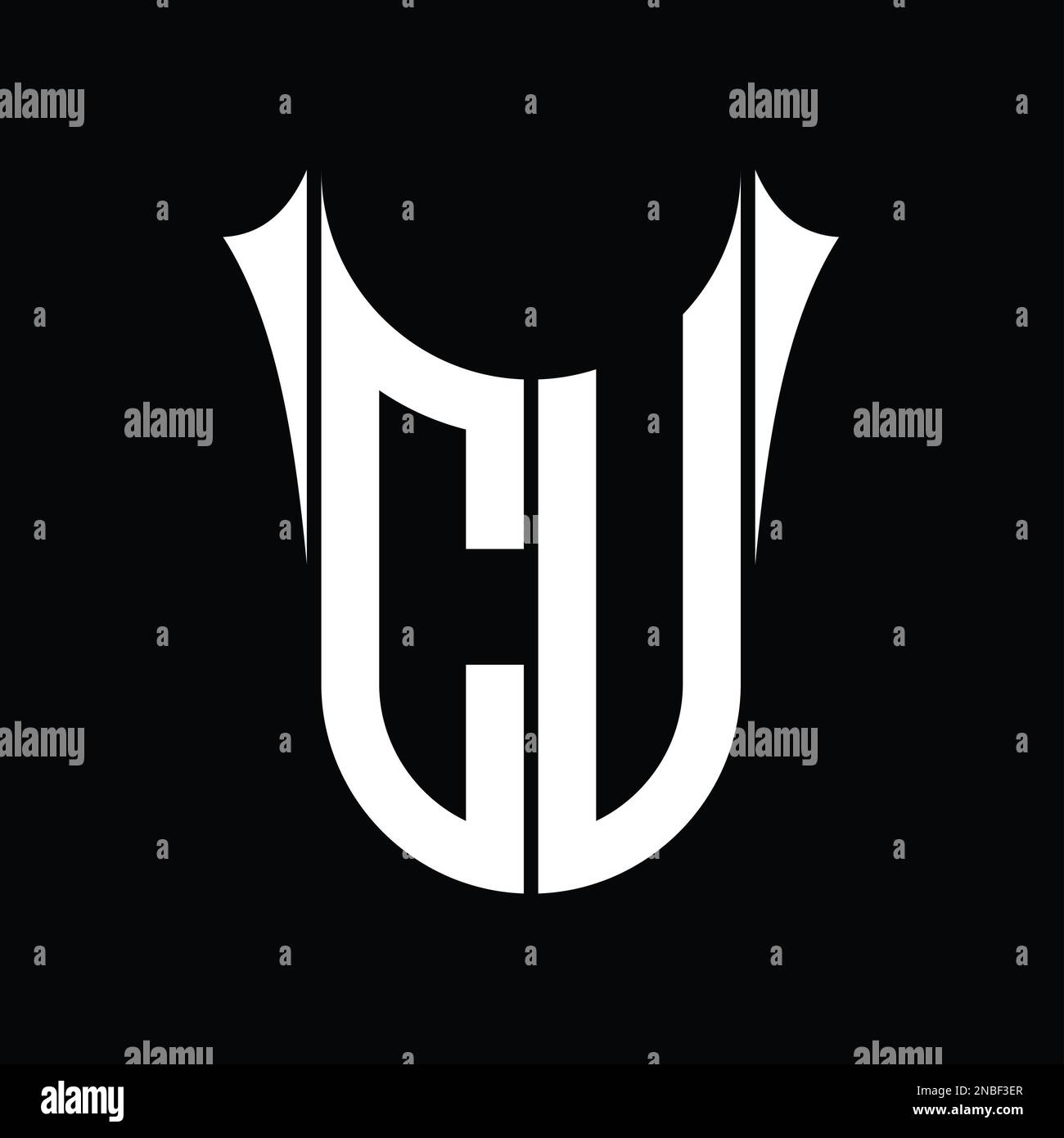 CU Logo monogram shield sharp half round shape vector images design ...