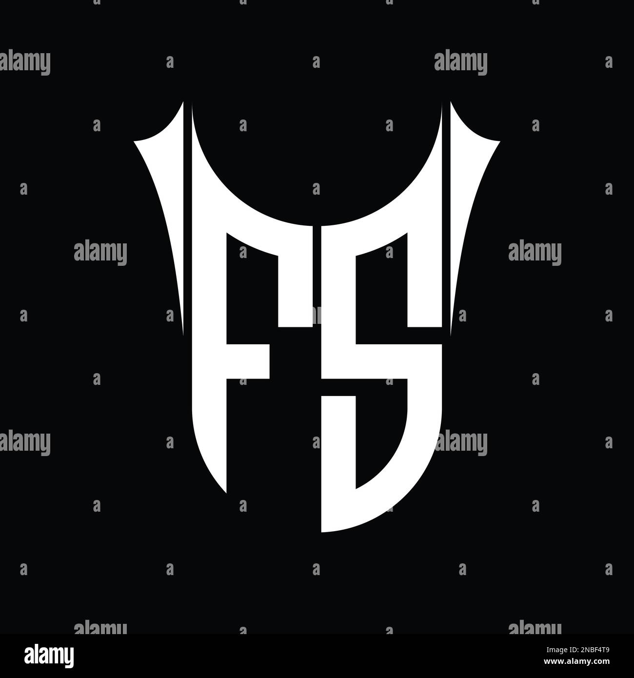 FS Logo monogram shield sharp half round shape vector images design ...