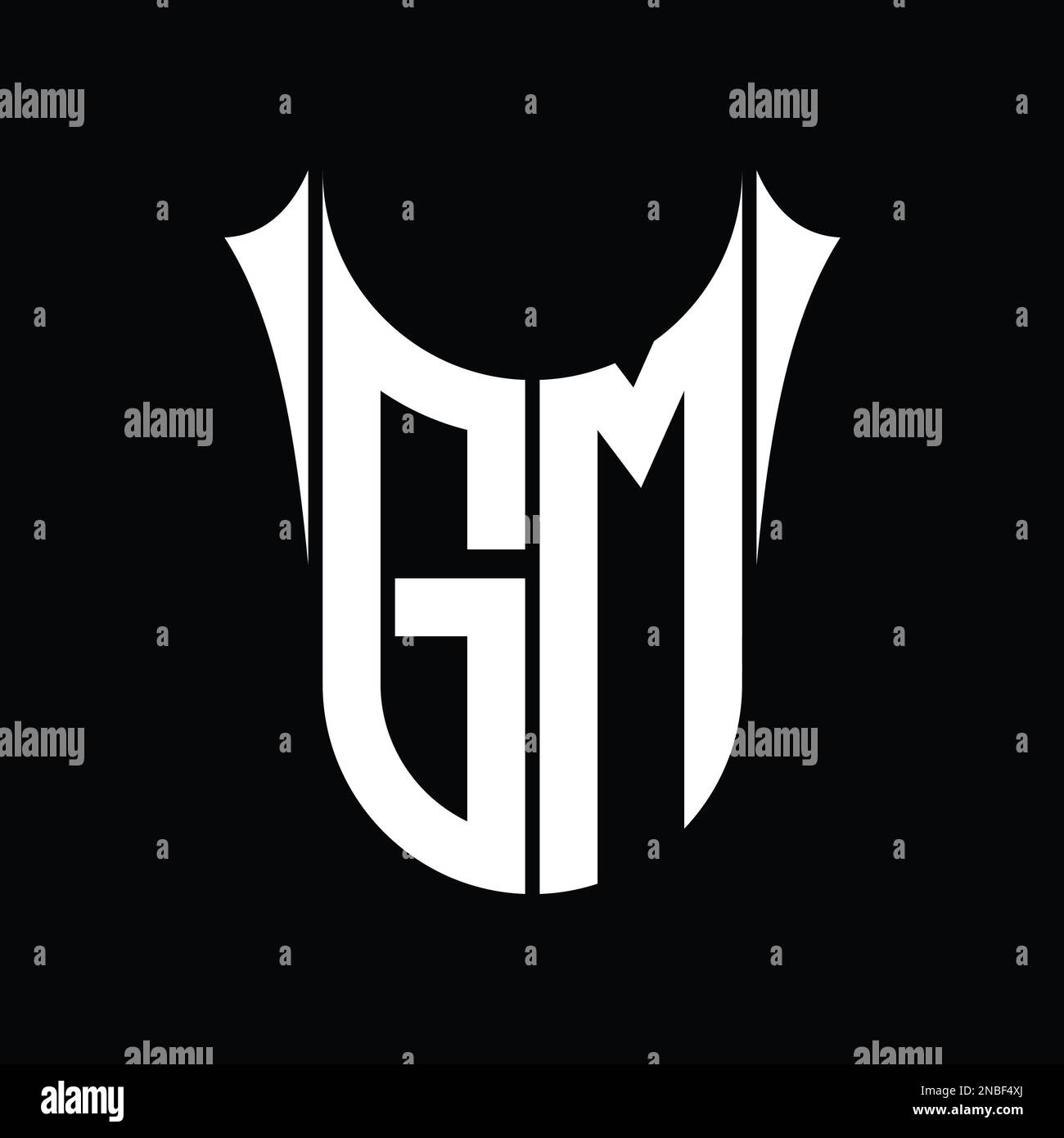 Gm logo monogram shield crown luxury design Vector Image