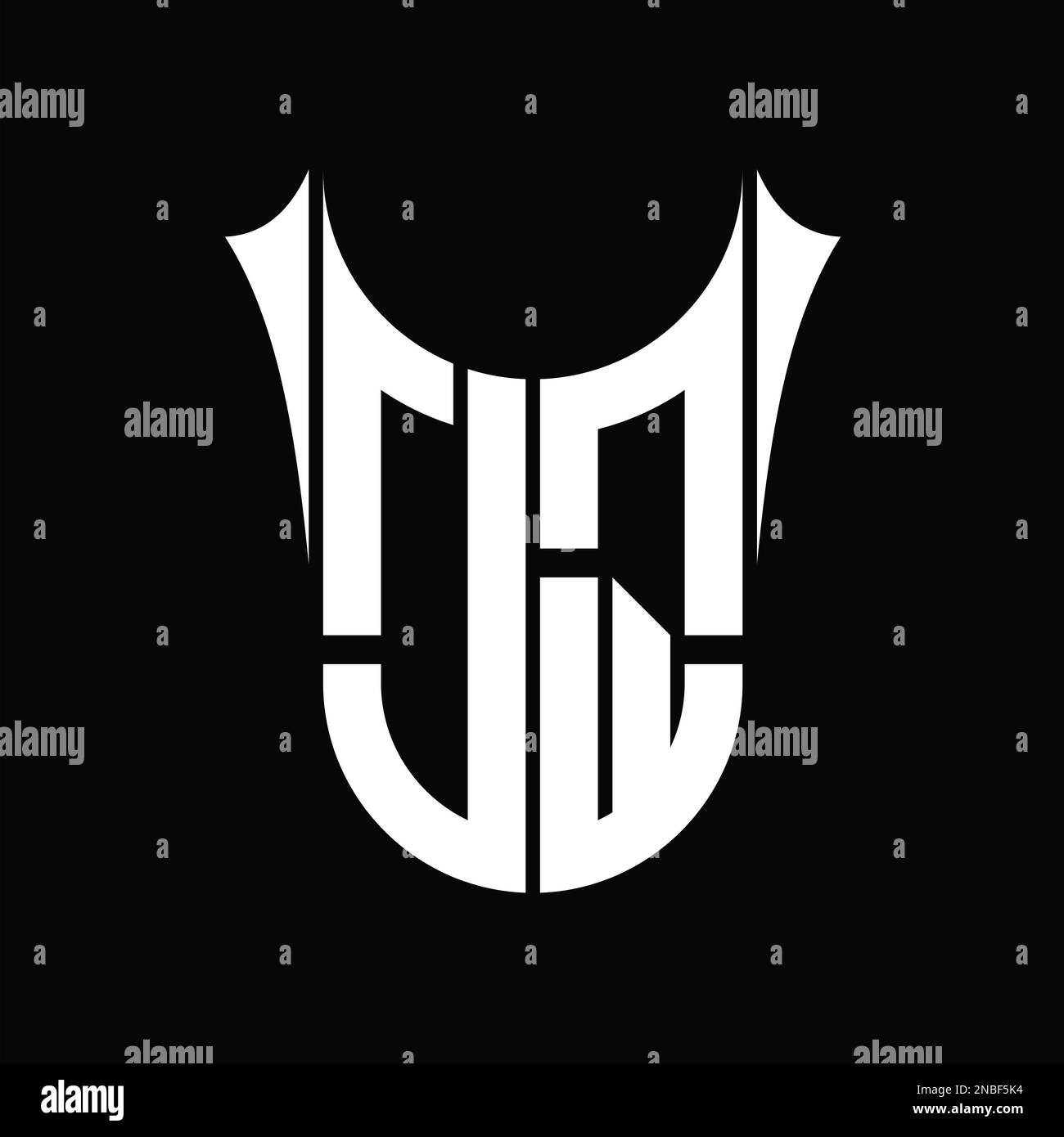 JQ Logo monogram shield sharp half round shape vector images design ...