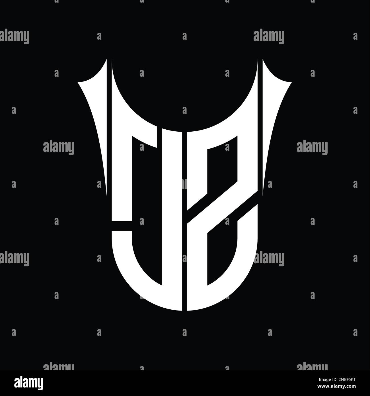 JZ Logo monogram shield sharp half round shape vector images design ...