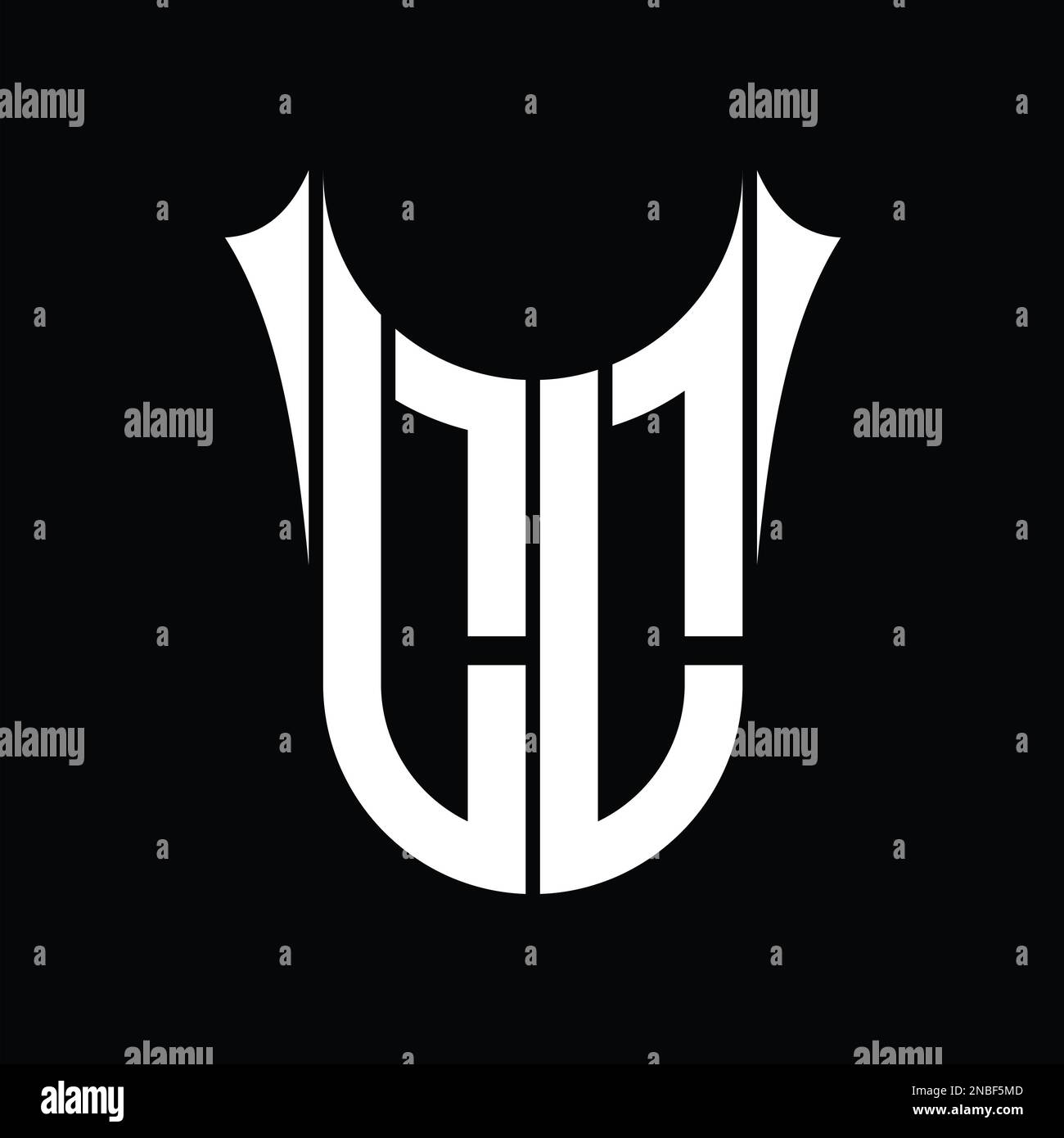 LL Logo monogram shield sharp half round shape vector images design ...