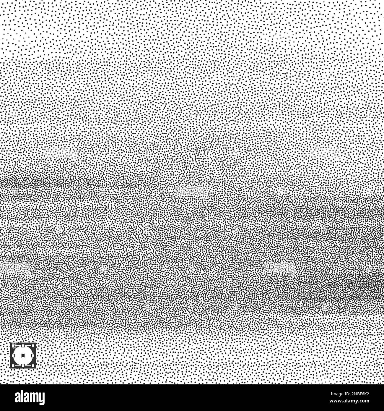 Wavy background. Black and white grainy dotwork design. Pointillism pattern. Stippled vector illustration. Stock Vector