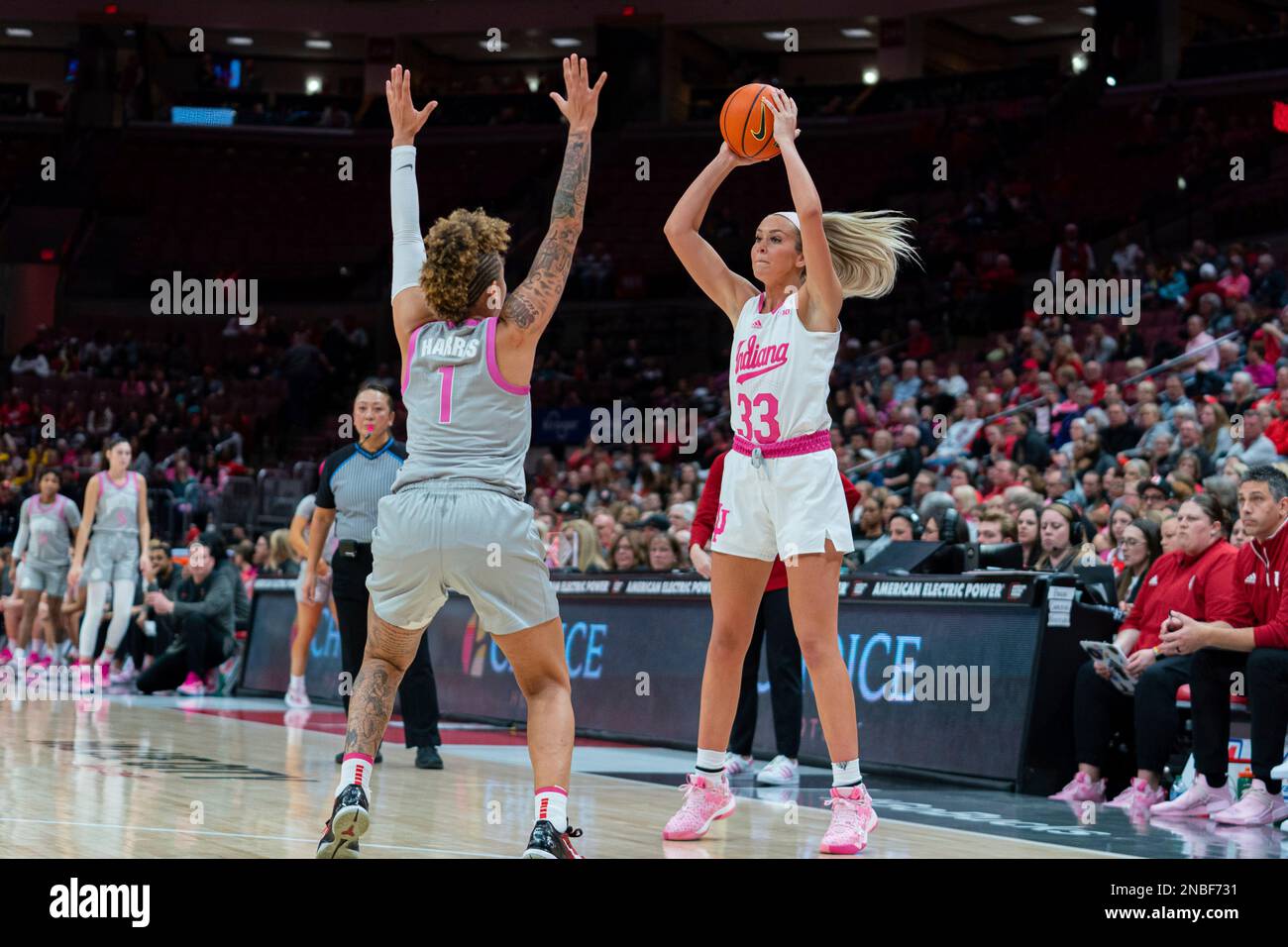 COLUMBUS, OH - FEBRUARY 13: Indiana Hoosiers guard Sydney Parrish (33 ...
