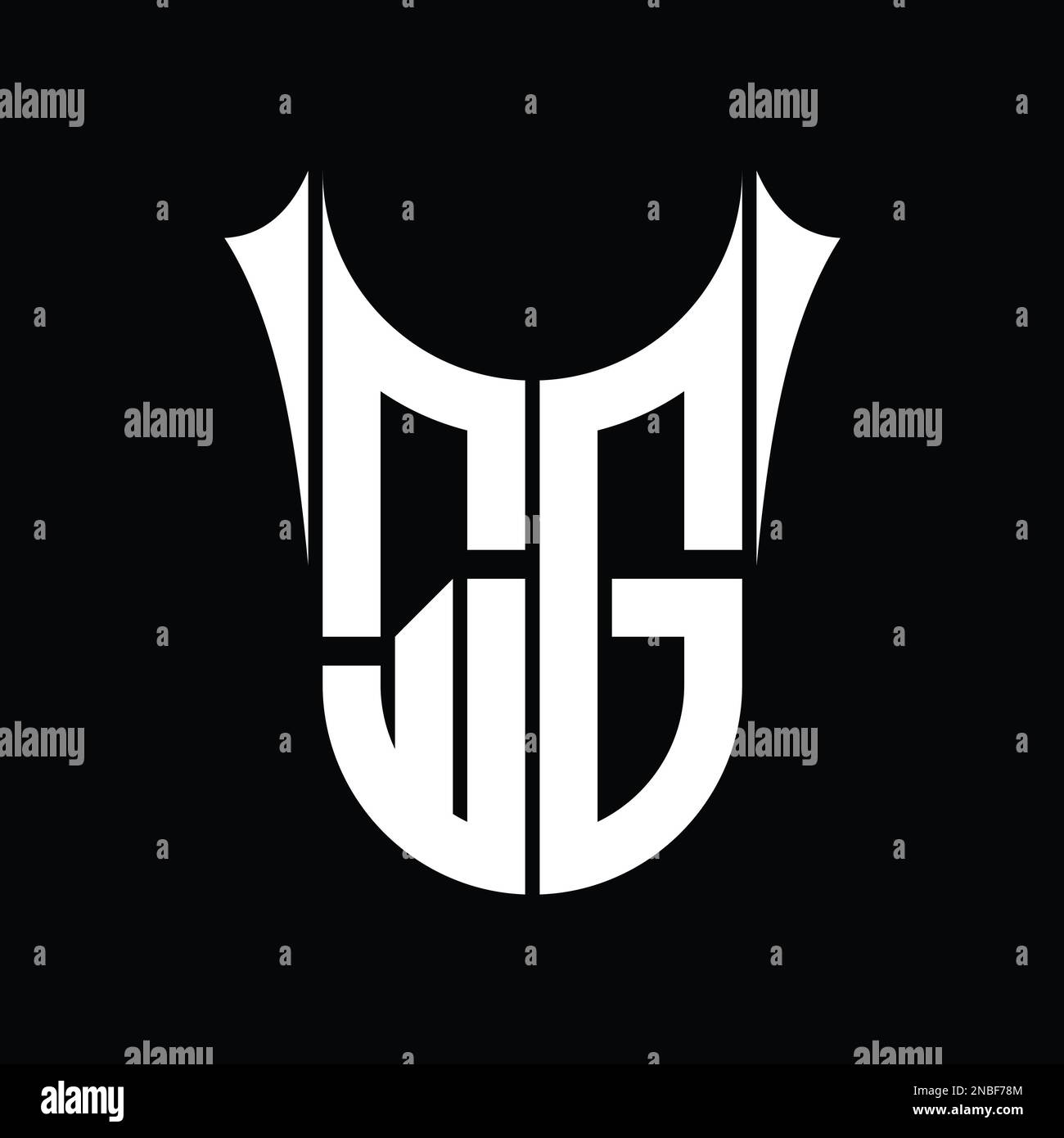 QG Logo monogram shield sharp half round shape vector images design ...