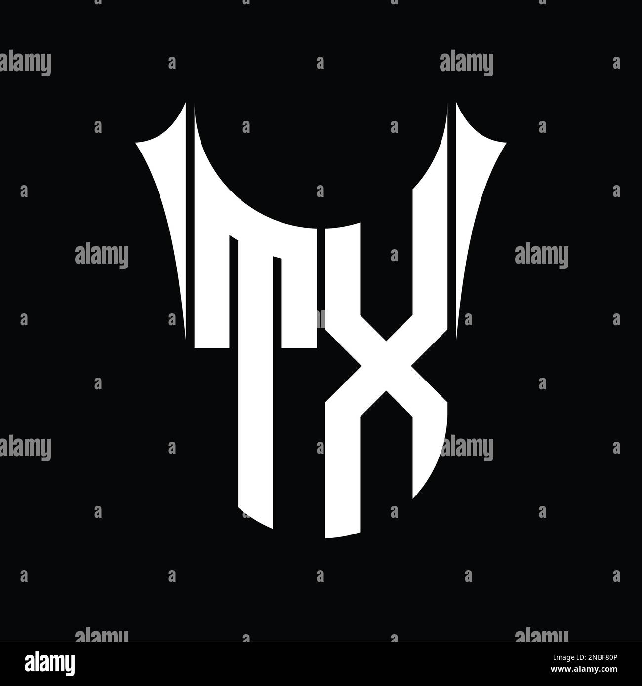 TX Logo monogram shield sharp half round shape vector images design ...
