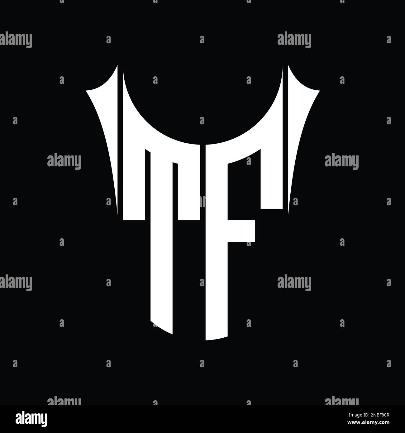 TF Logo monogram shield sharp half round shape vector images design ...