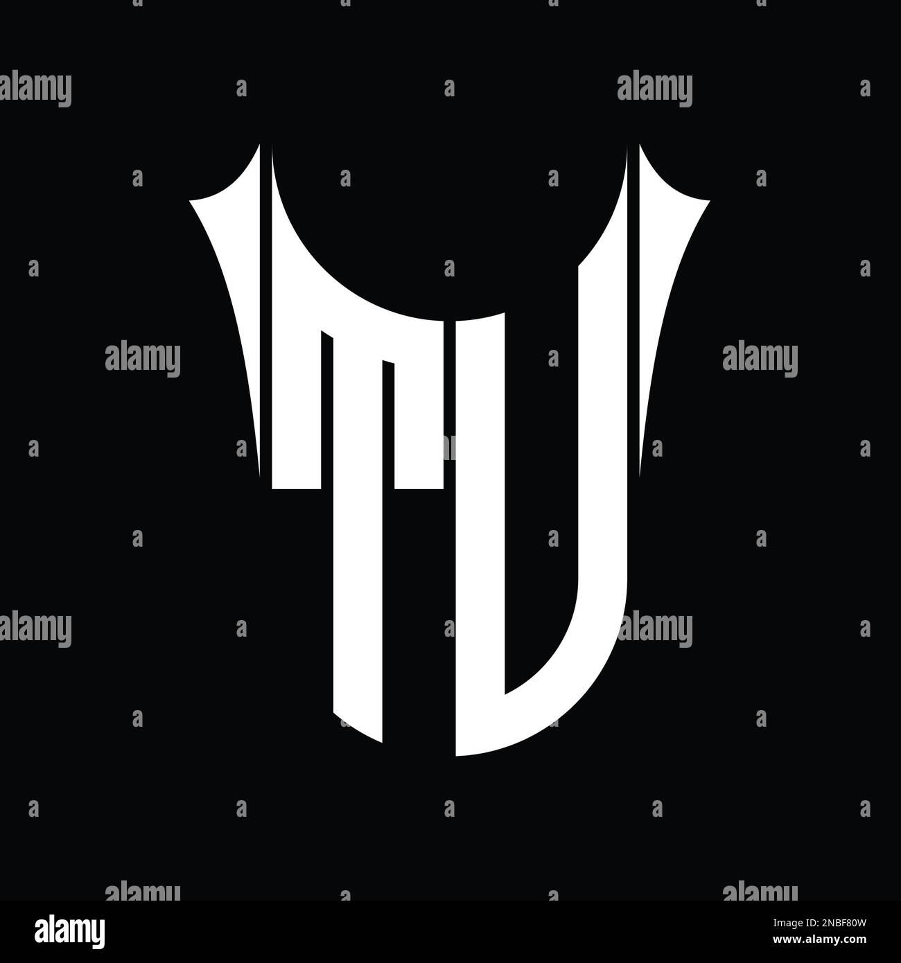 TU Logo monogram shield sharp half round shape vector images design ...