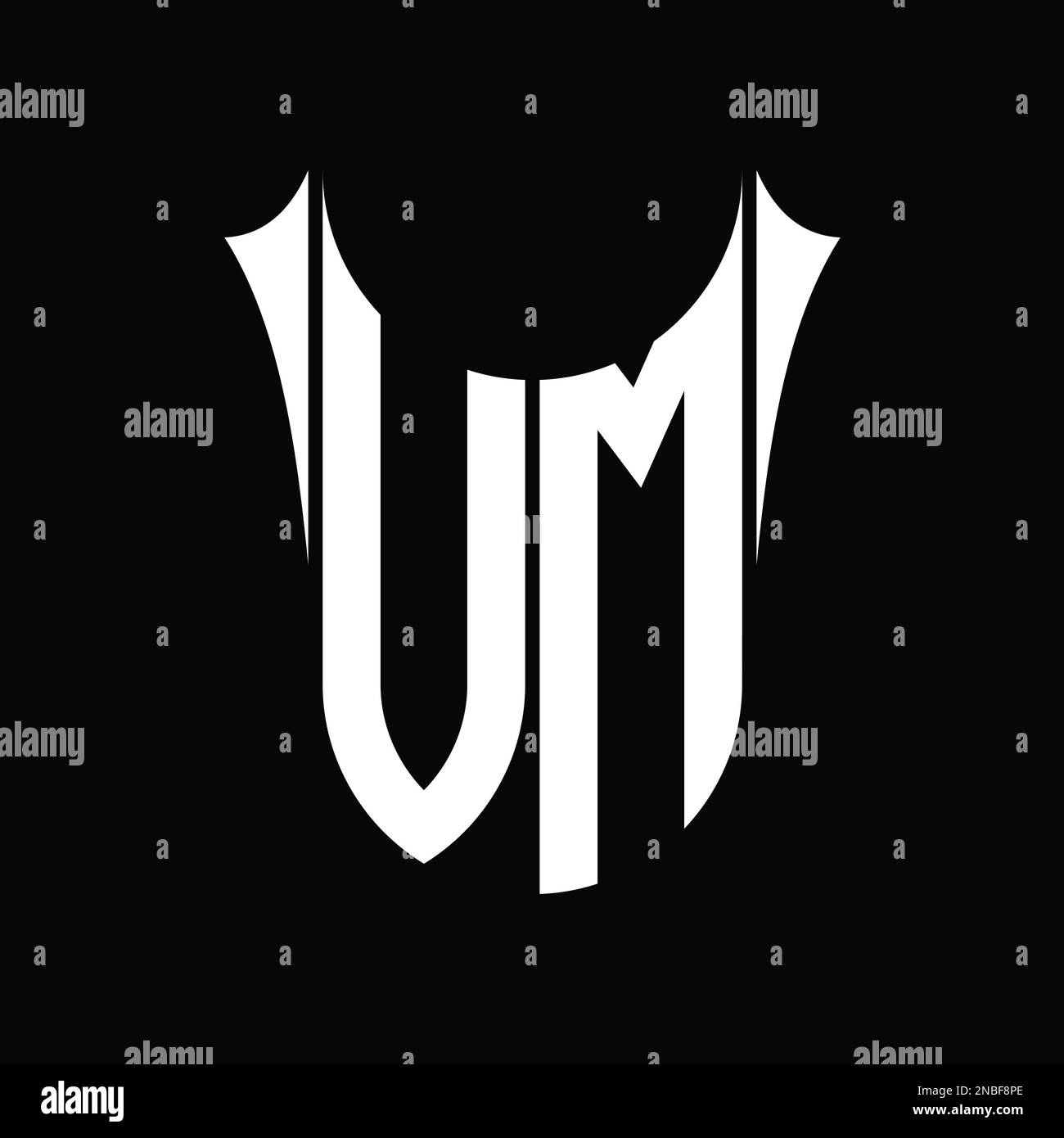 VM Logo monogram shield sharp half round shape vector images design ...