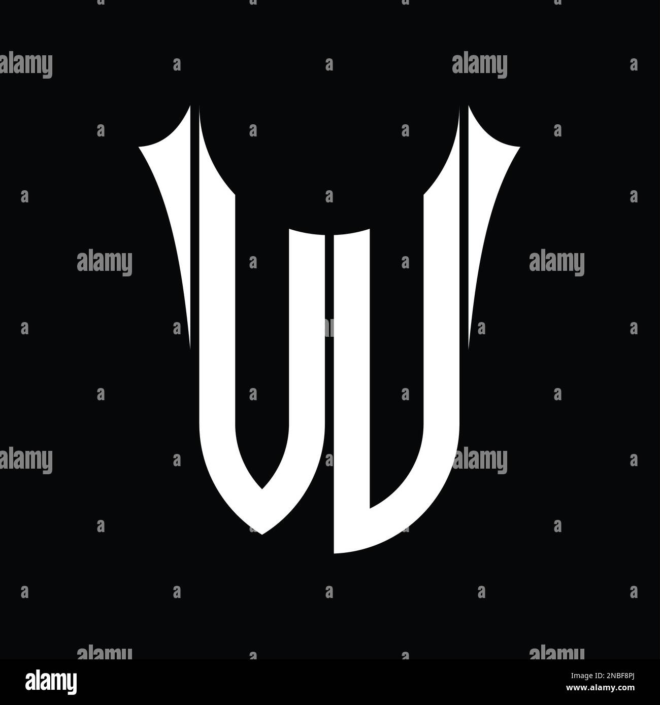 VU Logo monogram shield sharp half round shape vector images design ...