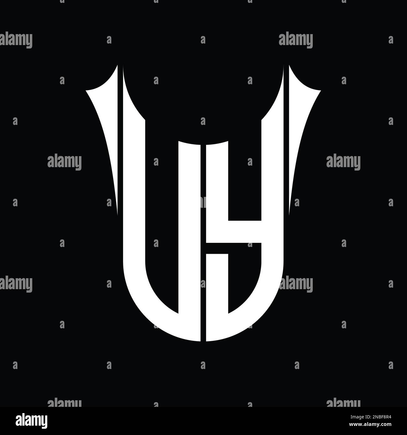 UY Logo monogram shield sharp half round shape vector images design ...