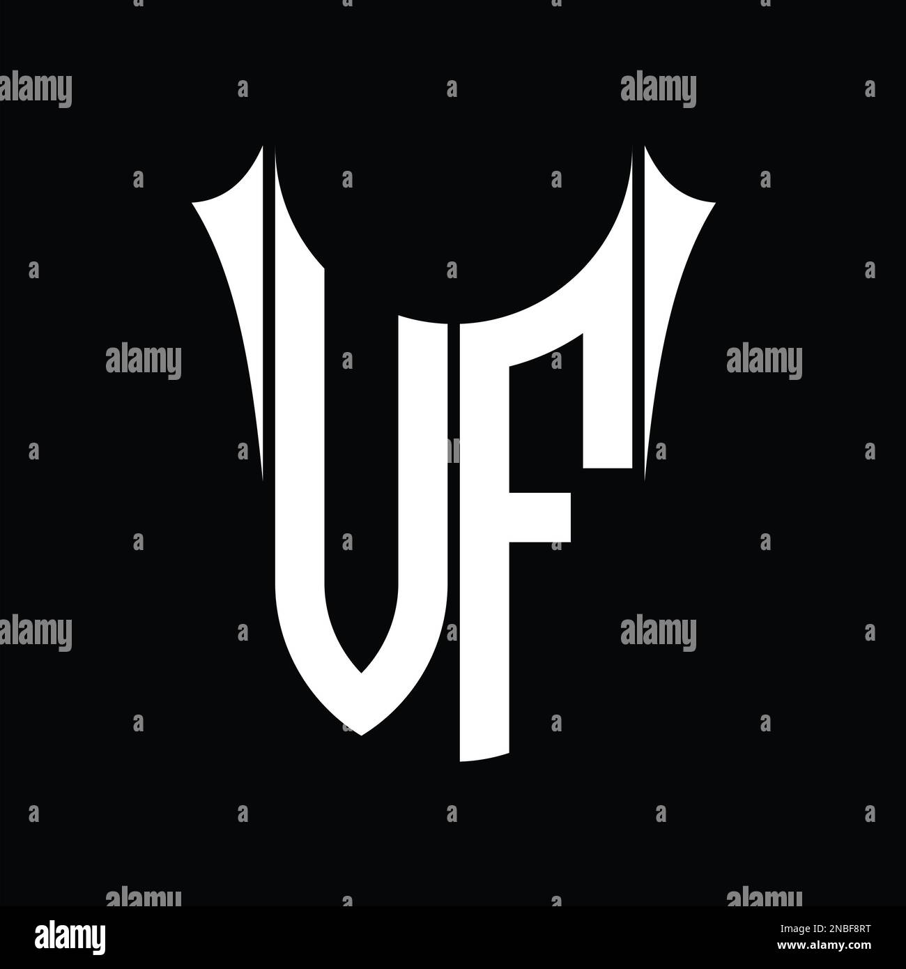 VF Logo monogram shield sharp half round shape vector images design ...