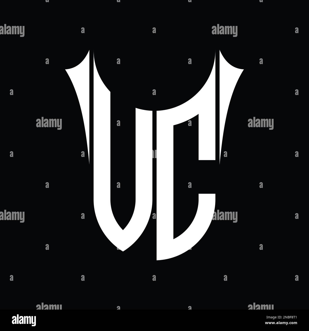 VC Logo monogram shield sharp half round shape vector images design ...