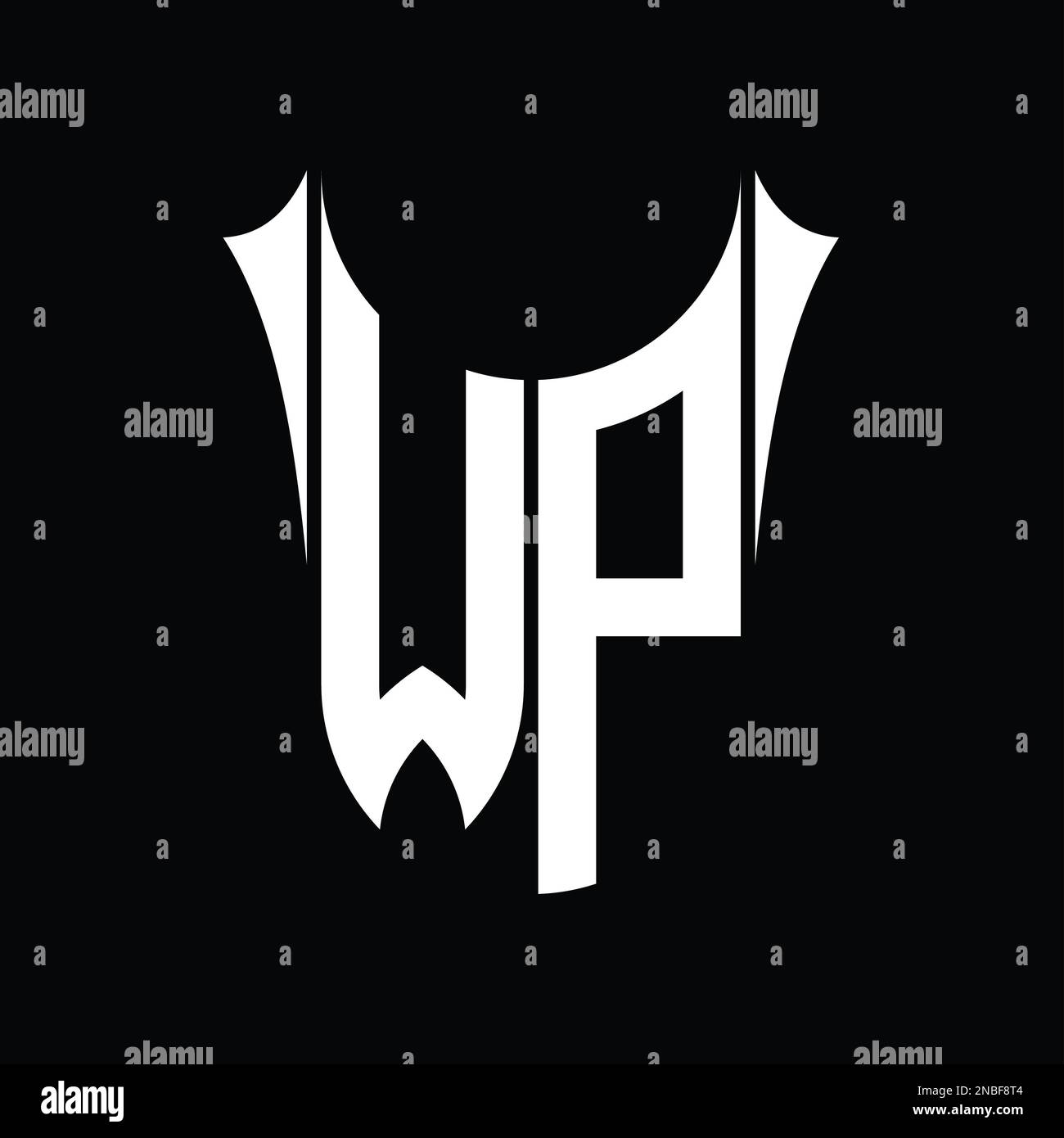 WP Logo monogram shield sharp half round shape vector images design ...