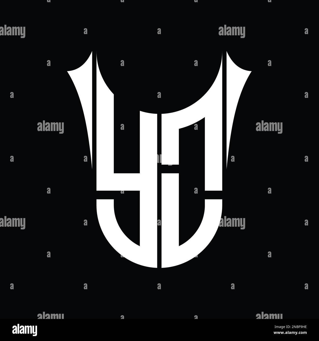 YO Logo monogram shield sharp half round shape vector images design ...