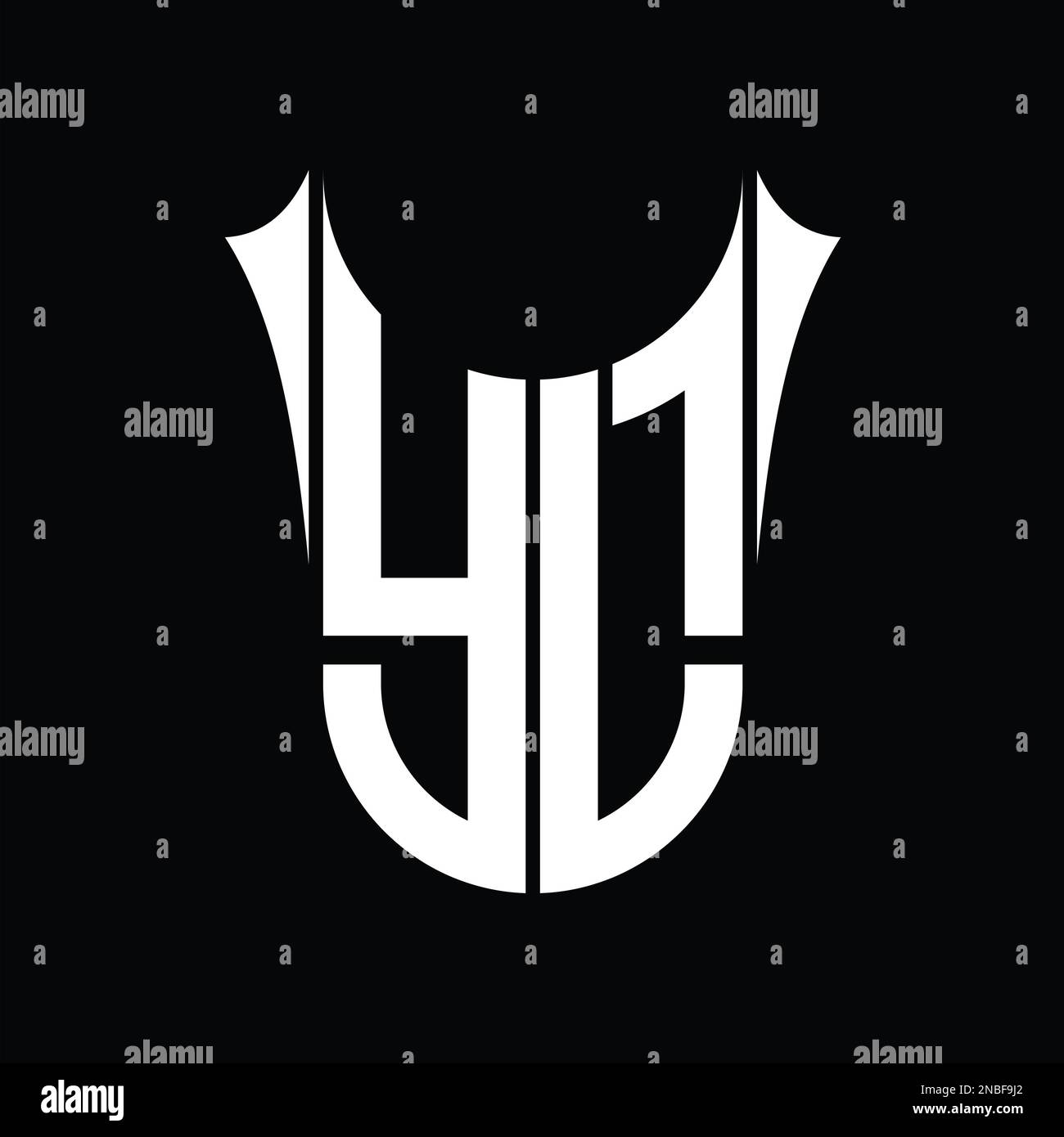 YL Logo monogram shield sharp half round shape vector images design ...