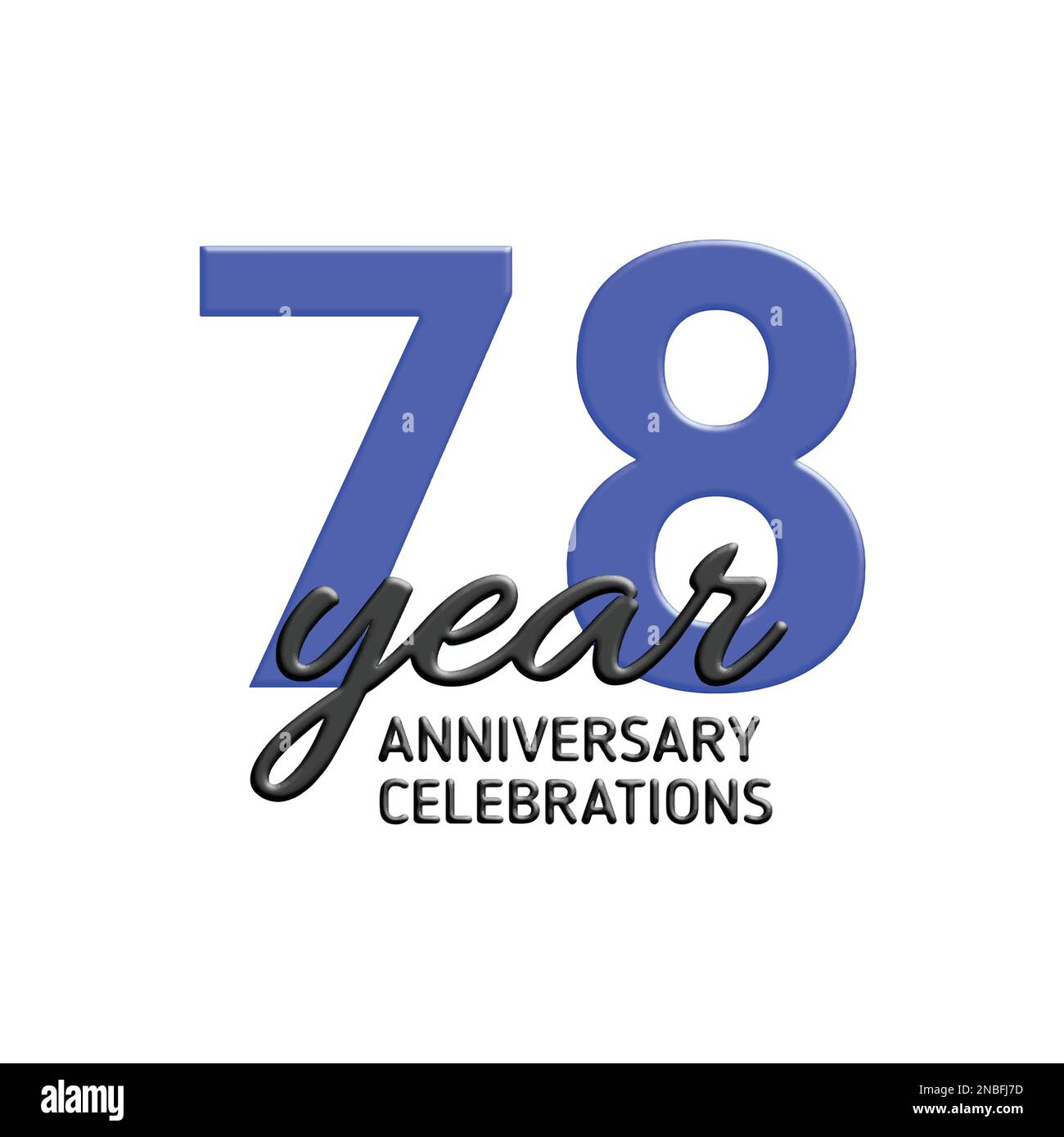 78th anniversary celebration logo design. Vector festive illustration. Realistic 3d sign. Party event decoration Stock Vector