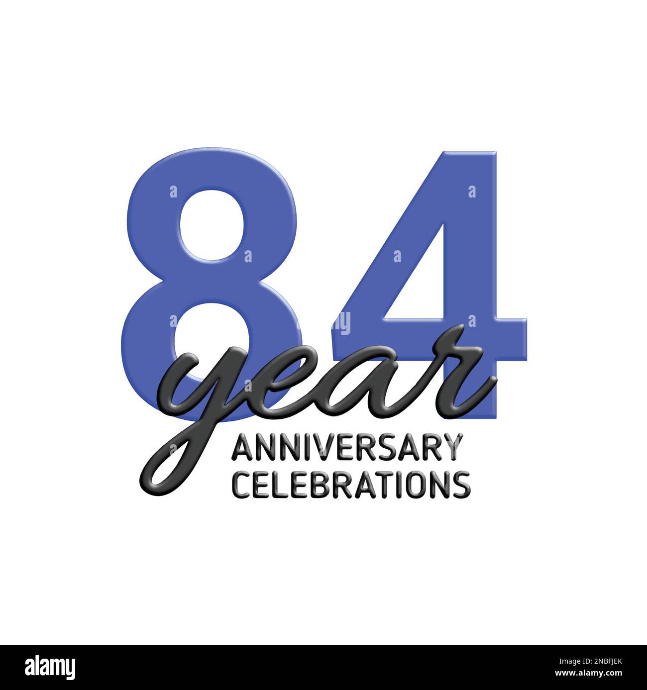 84th anniversary celebration logo design. Vector festive illustration. Realistic 3d sign. Party event decoration Stock Vector