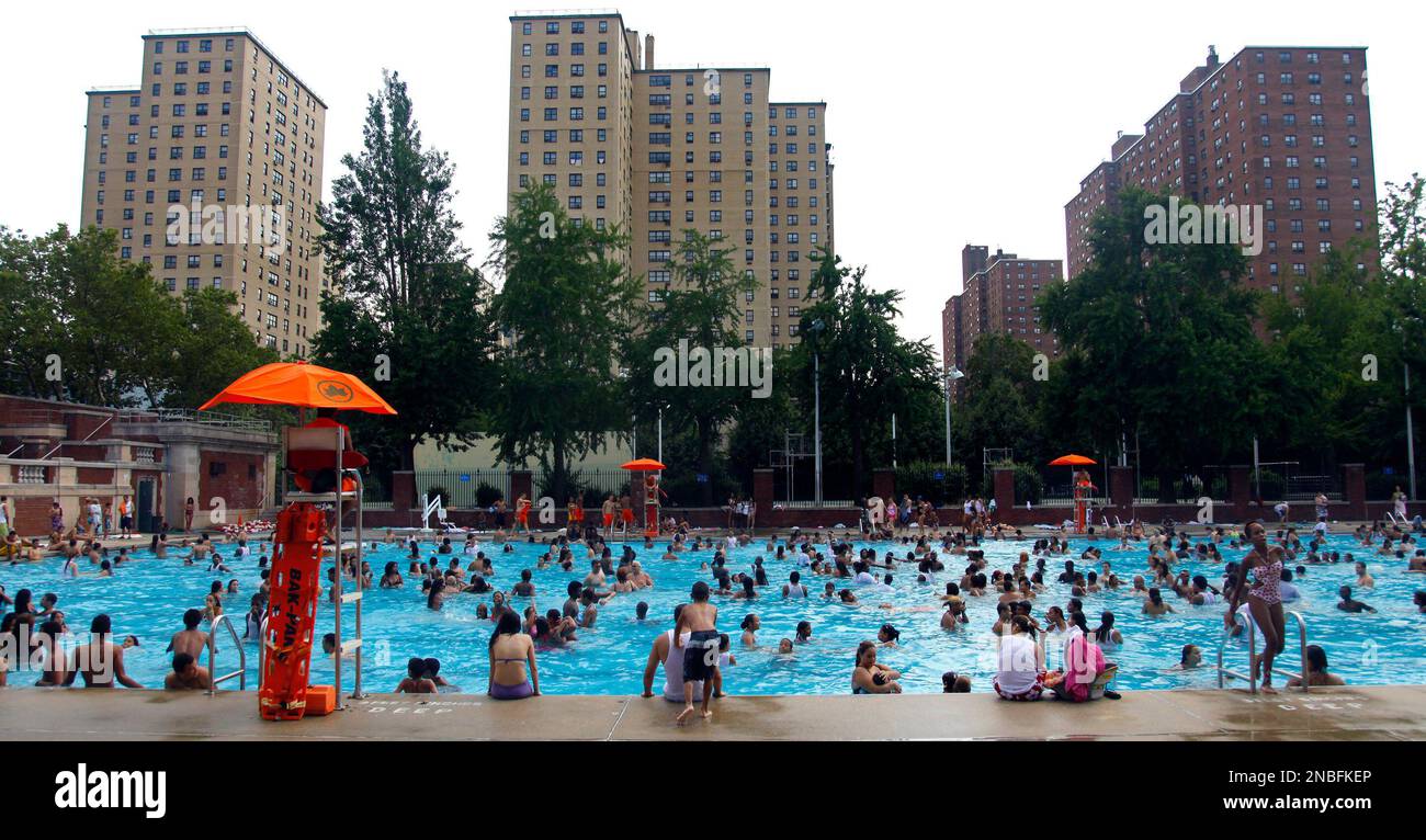 People crowd Hamilton Fish Park pool seeking refuge from a heat wave ...