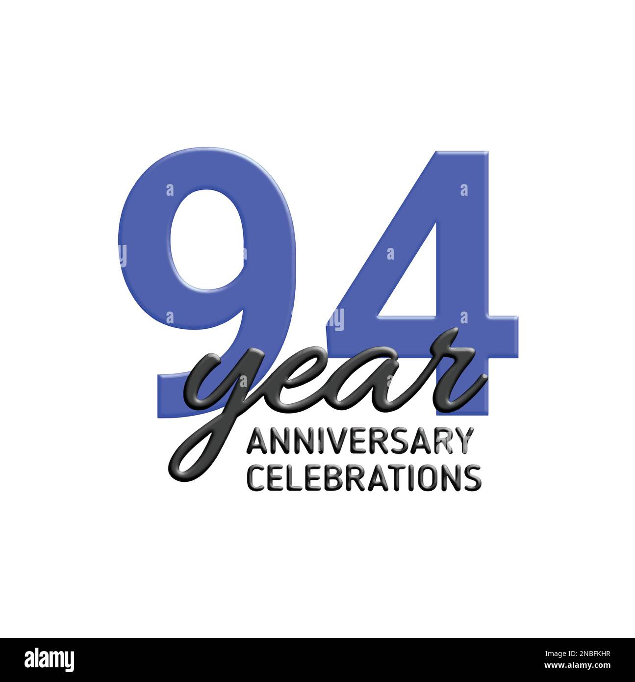 94th anniversary celebration logo design. Vector  festive illustration. Realistic 3d sign. Party event decoration Stock Vector