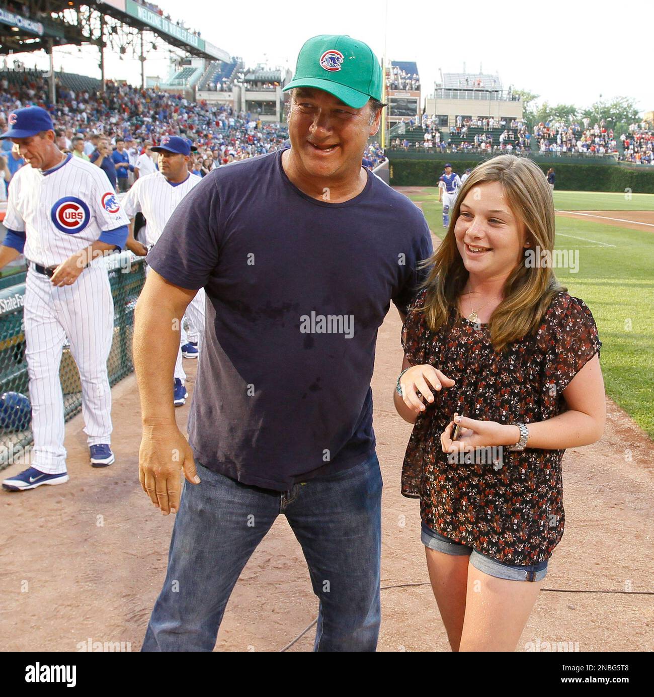 Actor Jim Belushi congratulates his daughter Jamison after she ...