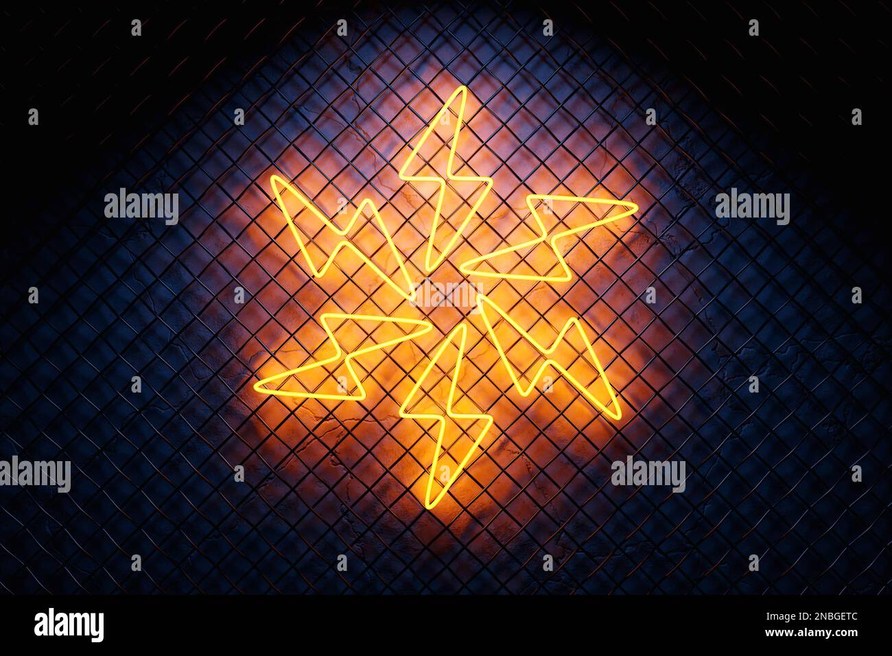 3D illustration realistic isolated neon lightning sign for decoration