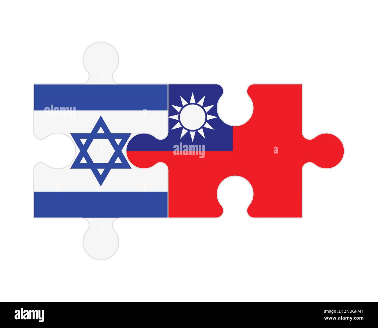 Connected puzzle of flags of Israel and Taiwan, vector Stock Vector ...