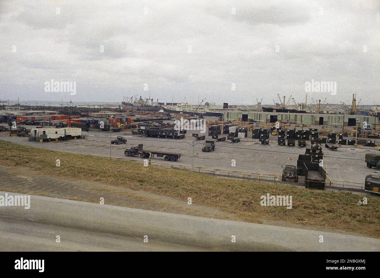 Port of Naha, for military, in Okinawa, Japan in 1971. (AP Photo/Y. Jackson Ishizaki) Stock Photo
