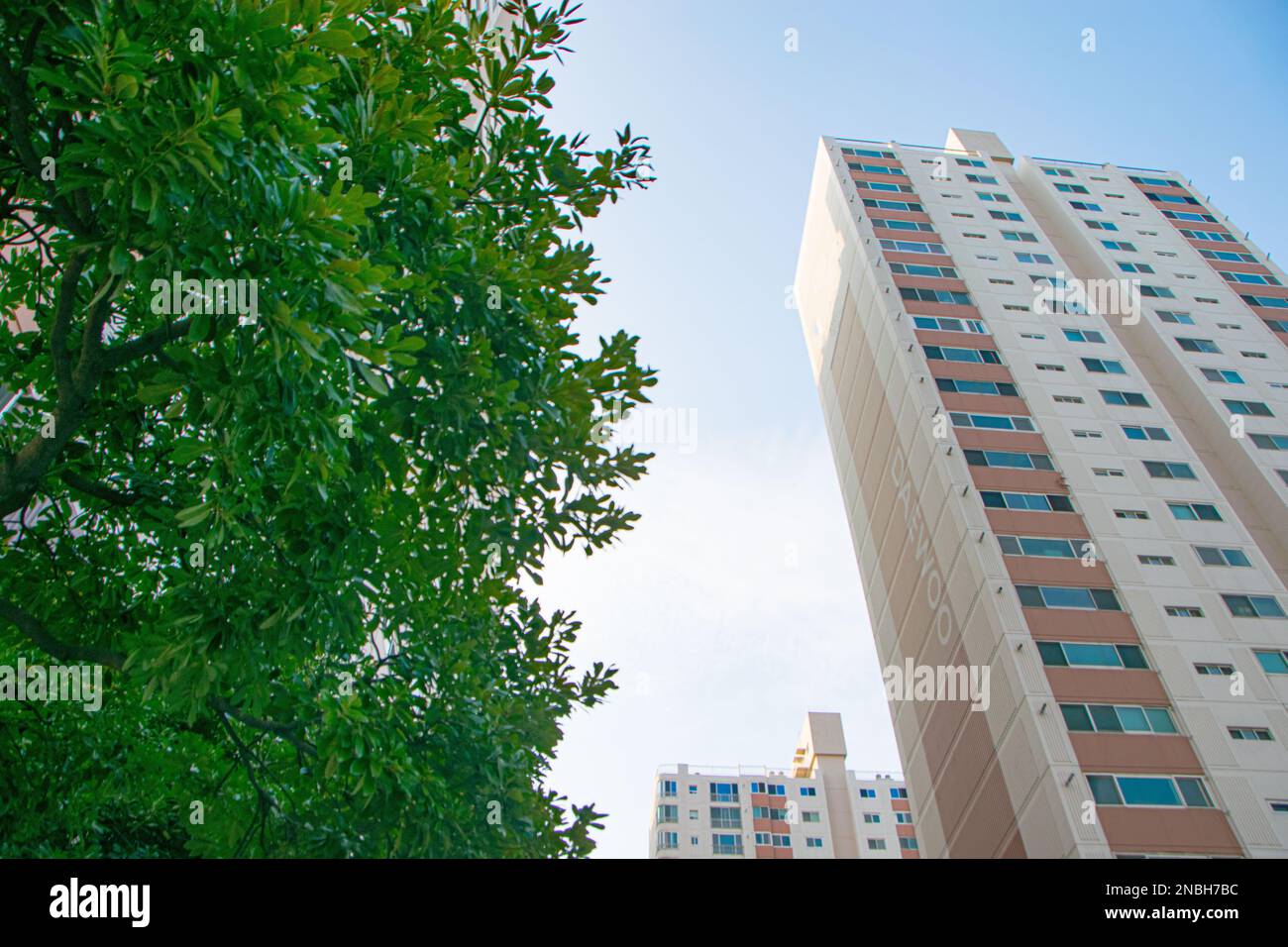 Illustration of Updated Apartment Building Exterior Facade