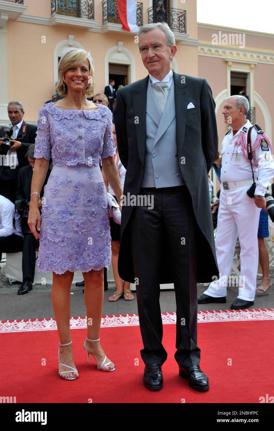 Princess Charlene of Monaco and Bernard Arnault at the Louis Vuitton  Womenswear Spring/Summer 2023 show as part of Paris Fashion Week…