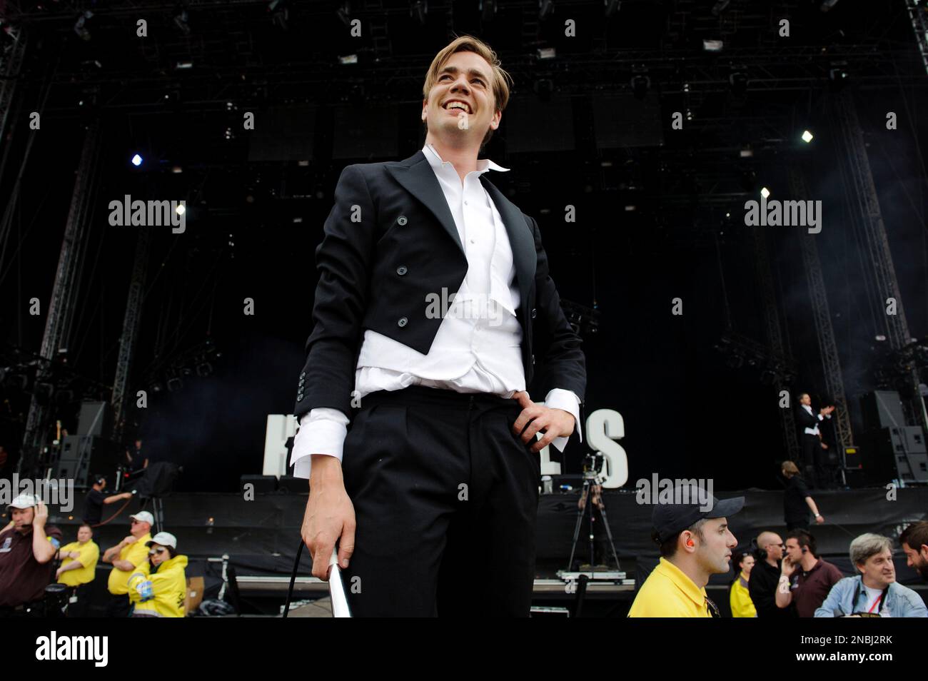 Howlin' Pelle Almqvist from the Swedish rock band, The Hives, performs at  the Wireless Festival at Hyde Park, London, Sunday, July 3, 2011. (AP  Photo/Jonathan Short Stock Photo - Alamy
