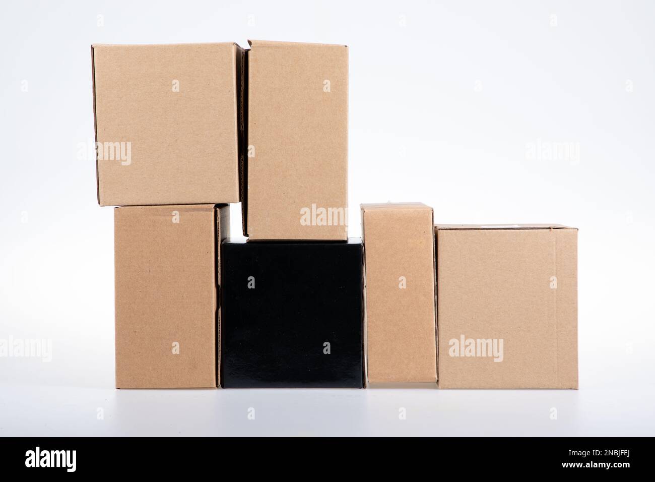 cardboard boxes for delivery of goods parcels warehouse filled with