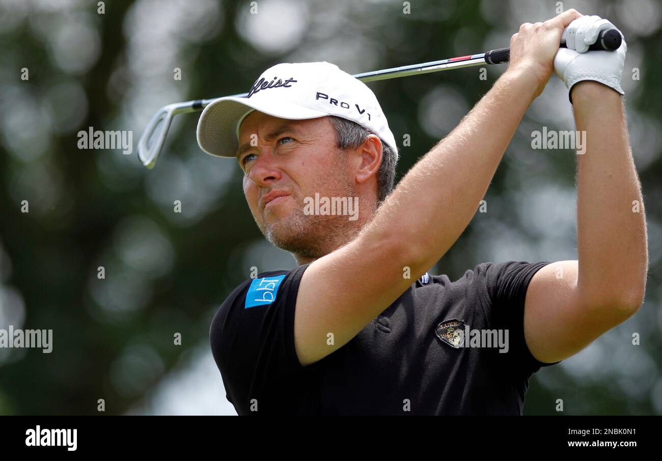 Mark Foster from England, tees off at the final day at the 23. BMW  International Open