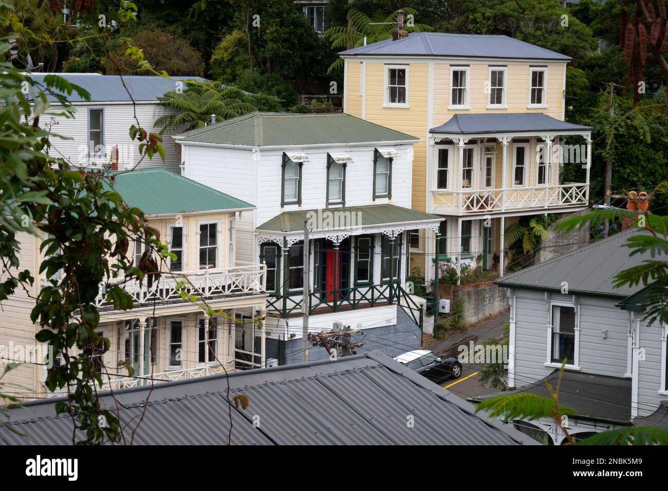 Houses on hillside, Thorndon, Wellington, North Island, New Zealand