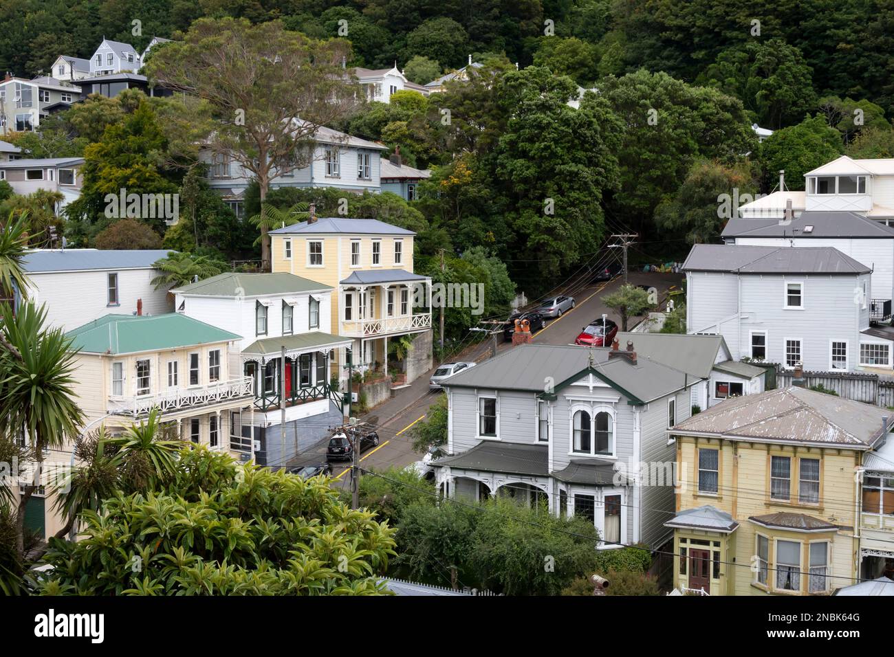 Houses on hillside, Thorndon, Wellington, North Island, New Zealand