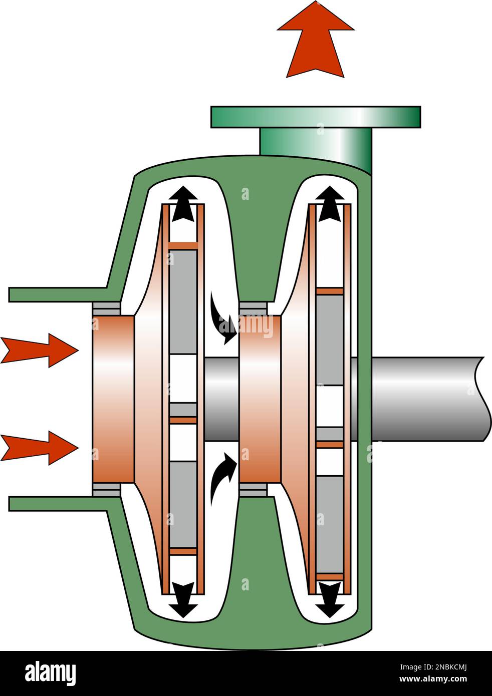 Double Impeller Centrifugal Pump Stock Vector