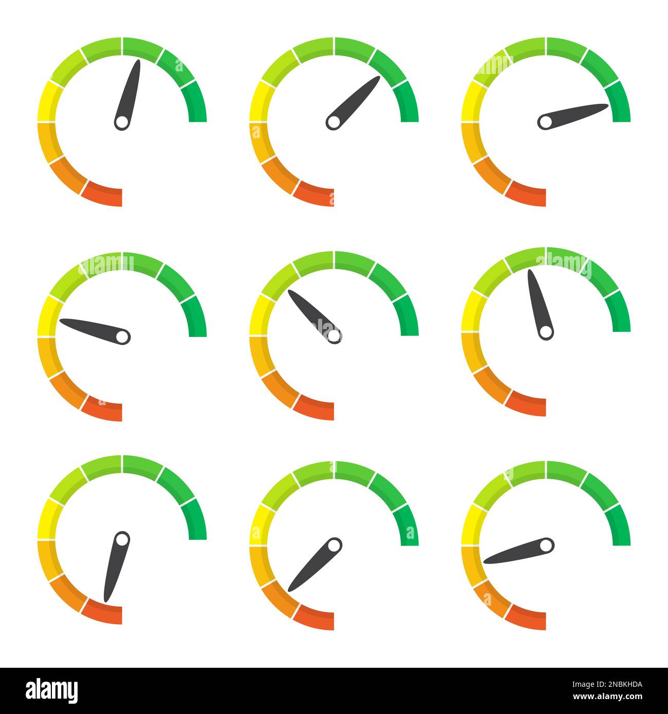 Rating meter gauge element in a flat design. Vector illustration Stock